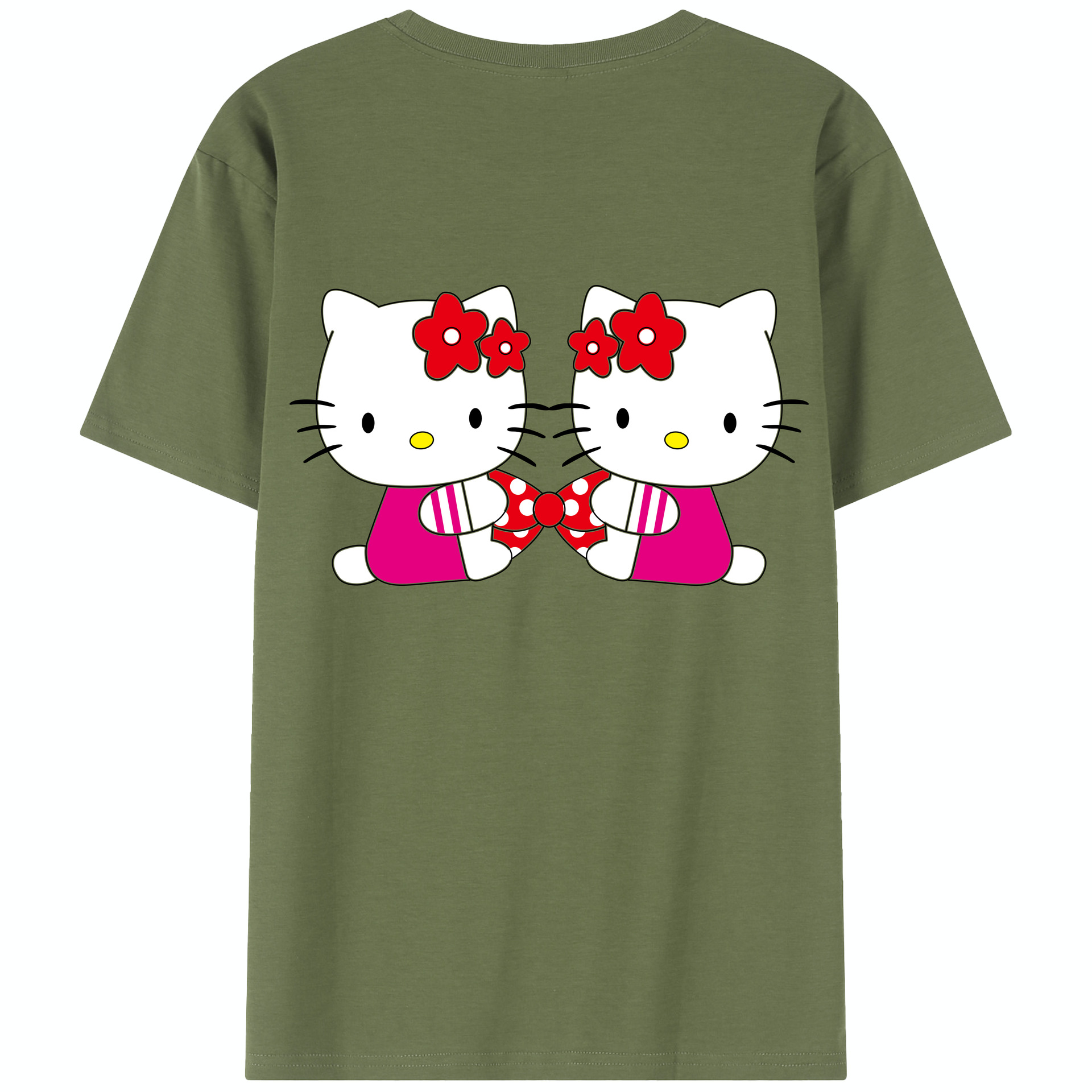 （画像用） Hello Kitty ハローキティ 綿100％半袖Tシャツ（背面プリント）